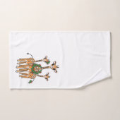 Feierliche Feiertage Giraffen mit Holly Kranz Badhandtuch Set (Handtuch)