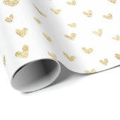 Feierliche Feiertage Goldene Liebe Herz Geschenkpapier (Rolleneckpunkt)