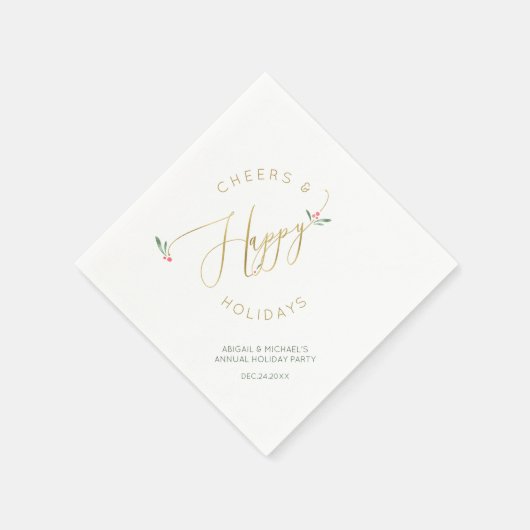 Feierliche Feiertage Goldtypografie Serviette (Ecke)