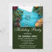 Feierliche Feiertage in Rot, Blau und Grün Einladung (Vorderseite)