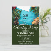 Feierliche Feiertage in Rot, Blau und Grün Einladung (Stehend Vorderseite)