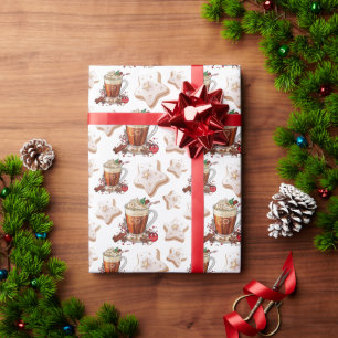 Feierliche Feiertage Latte mit Keksverpackungspapi Geschenkpapier