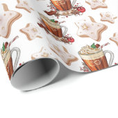 Feierliche Feiertage Latte mit Keksverpackungspapi Geschenkpapier (Rolleneckpunkt)
