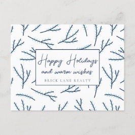 Feierliche Feiertage mit blauen Geschäftserlebniss Feiertagspostkarte