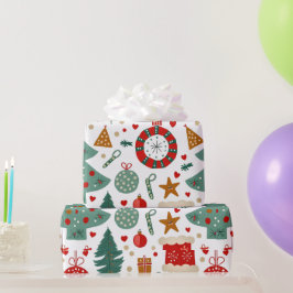 Feierliche Feiertage mit festlichen Ikonen Geschenkpapier