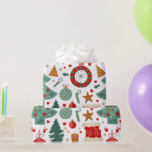 Feierliche Feiertage mit festlichen Ikonen Geschenkpapier (Partygeschenke)