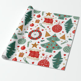 Feierliche Feiertage mit festlichen Ikonen Geschenkpapier