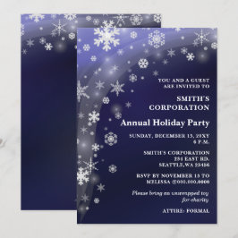 Feierliche Feiertage: Navy White Snowflakes Einladung