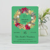 Feierliche Feiertage Niedliches Elegantes Grün Einladung (Stehend Vorderseite)