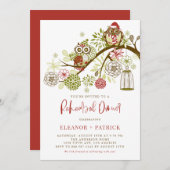 Feierliche Feiertage Owls Probe Abendessen Einladung (Vorne/Hinten)