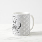 Feierliche Feiertage Panda Bär Etching Family Mono Kaffeetasse (VorderseiteRechts)