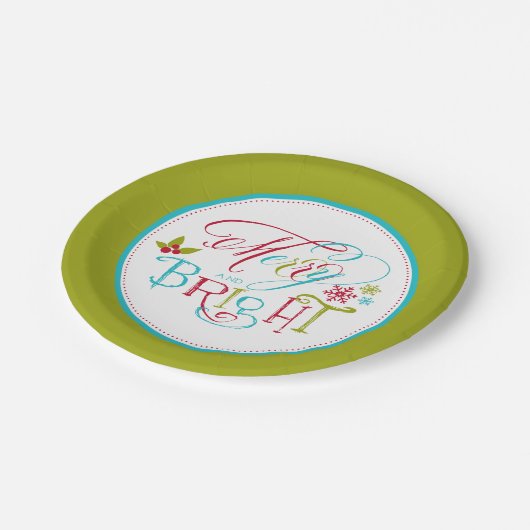 Feierliche Feiertage Pappteller (Schrägansicht)