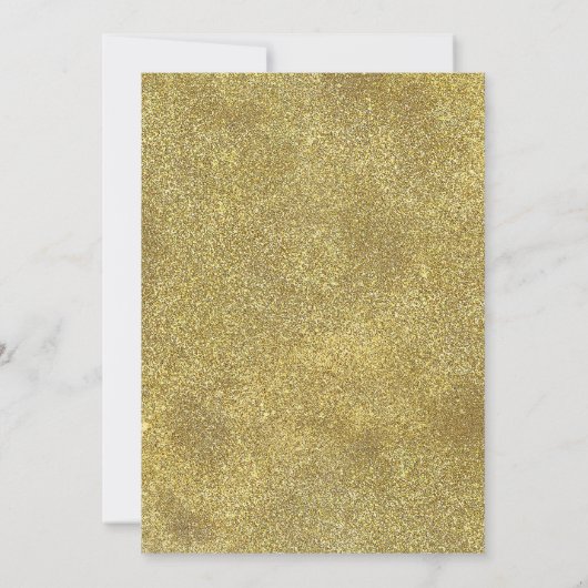 Feierliche Feiertage Red & Gold Glitzer Einladung (Rückseite)