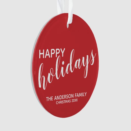 Feierliche Feiertage Rot Ornament (Vorderseite)