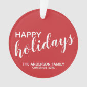 Feierliche Feiertage Rot Ornament (Vorderseite)