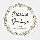 Feierliche Feiertage Runder Aufkleber (Vorderseite)