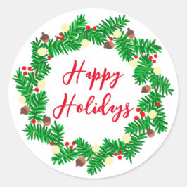 Feierliche Feiertage Runder Aufkleber