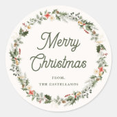 Feierliche Feiertage Runder Aufkleber (Vorderseite)