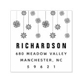 Feierliche Feiertage Snowflake Ornamente Adresse Permastempel (Design)