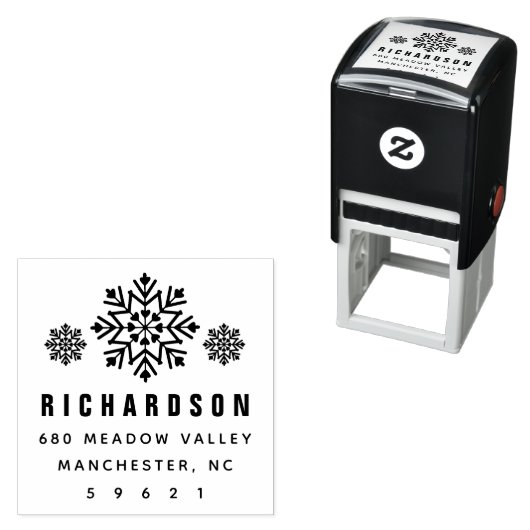 Feierliche Feiertage Snowflakes Adresse Permastempel (Beispiel)