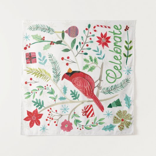 Feierliche Feiertage Wandteppich (Vorderseite)