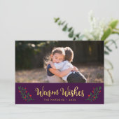 Feierliche Feiertage Warmes Foto Feiertagskarte (Stehend Vorderseite)