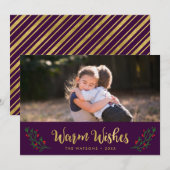 Feierliche Feiertage Warmes Foto Feiertagskarte (Vorne/Hinten)