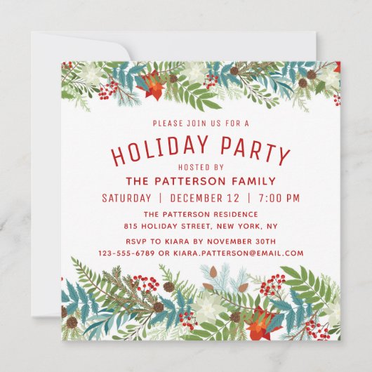 Feierliche Feiertage Weihnachten Blumenkohl Einladung (Vorderseite)