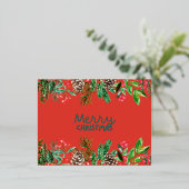 Feierliche Feiertage: Weihnachts-Postkarte Folien Feiertagspostkarte (Stehend vorne)