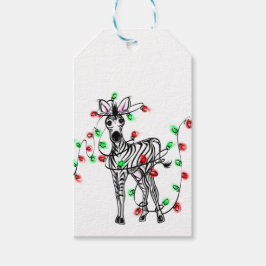 Feierliche Feiertage Zebra, blinkende Lichter Geschenkanhänger