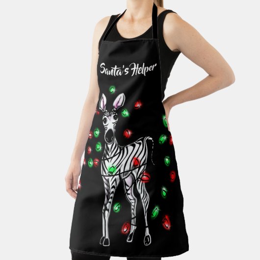 Feierliche Feiertage Zebra, rot-grüne Tinkeln Schürze (InSitu)