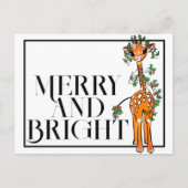 Feierliche Feiertagsgiraffe | Rote Grüne Garne Postkarte (Vorderseite)