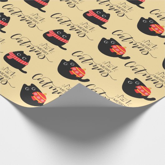 Feierliche Felines Geschenkpapier (Ecke)