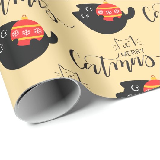 Feierliche Felines Geschenkpapier (Rolleneckpunkt)