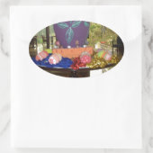 Feierliche Feste Springtime Osterfarbene Eizellen Ovaler Aufkleber (Tasche)