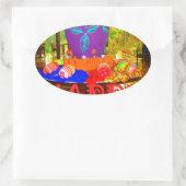 Feierliche Feste Springtime Osterfarbene Eizellen Ovaler Aufkleber (Tasche)