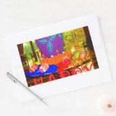 Feierliche Feste Springtime Osterfarbene Eizellen  Rechteckiger Aufkleber (Umschlag)