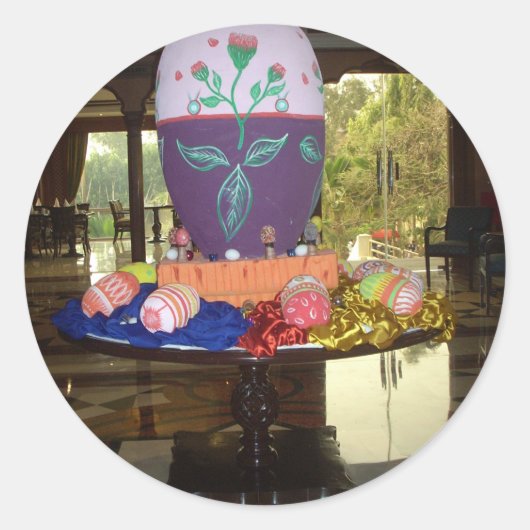 Feierliche Feste Springtime Osterfarbene Eizellen  Runder Aufkleber (Vorderseite)