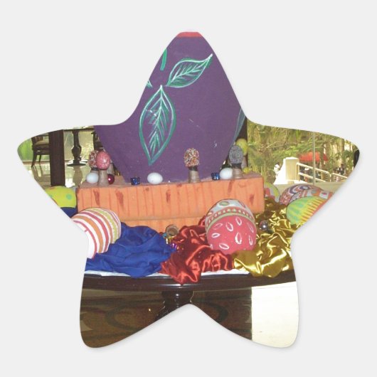 Feierliche Feste Springtime Osterfarbene Eizellen Stern-Aufkleber (Vorderseite)