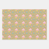 Feierliche Festliche Mushroom rot-grün goldbraun W Geschenkpapier Set (Vorderseite 3)