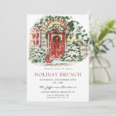 Feierliche Festtage Weihnachtsfeiertage BRUNCH Einladung (Stehend Vorderseite)