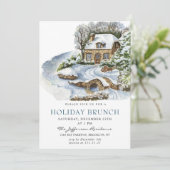 Feierliche Festtage Weihnachtsfeiertage BRUNCH Einladung (Stehend Vorderseite)