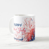 Feierliche Feuerwerke am 4. Juli Individuelle Name Kaffeetasse (Vorderseite Links)