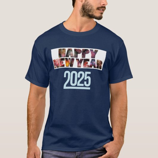 "Feierliche Feuerwerke - Frohes Neues Jahr 2025 T T-Shirt (Vorderseite)