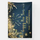 Feierliche Feuerwerke Frohes Neues Jahr Blau und G Banner (Vertikal)