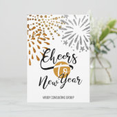 Feierliche Feuerwerke - Modernes Geschäft Feiertagskarte (Stehend Vorderseite)