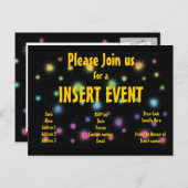 Feierliche Feuerwerkseinladungen - anpassbar Einladungspostkarte (Vorne/Hinten)