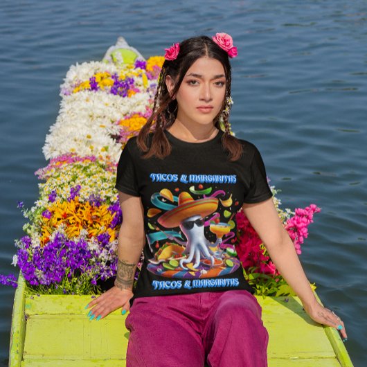 Feierliche Fiesta Flavors tacos und Margaritas T-Shirt