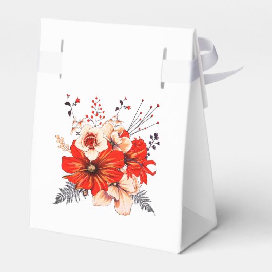 Feierliche Florals Whimsical Names Frohe Weihnacht Geschenkschachtel (Rückseite)