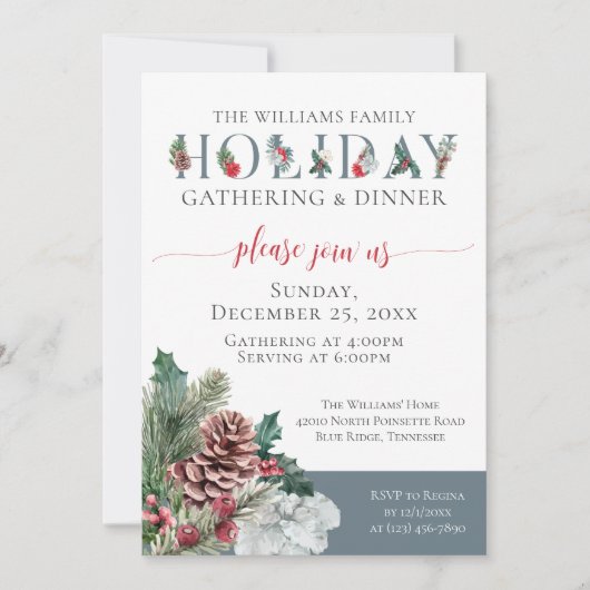 Feierliche Folage Familienfeiertag Einladung (Vorderseite)